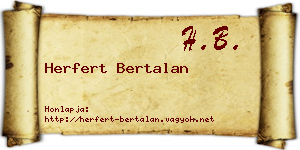 Herfert Bertalan névjegykártya